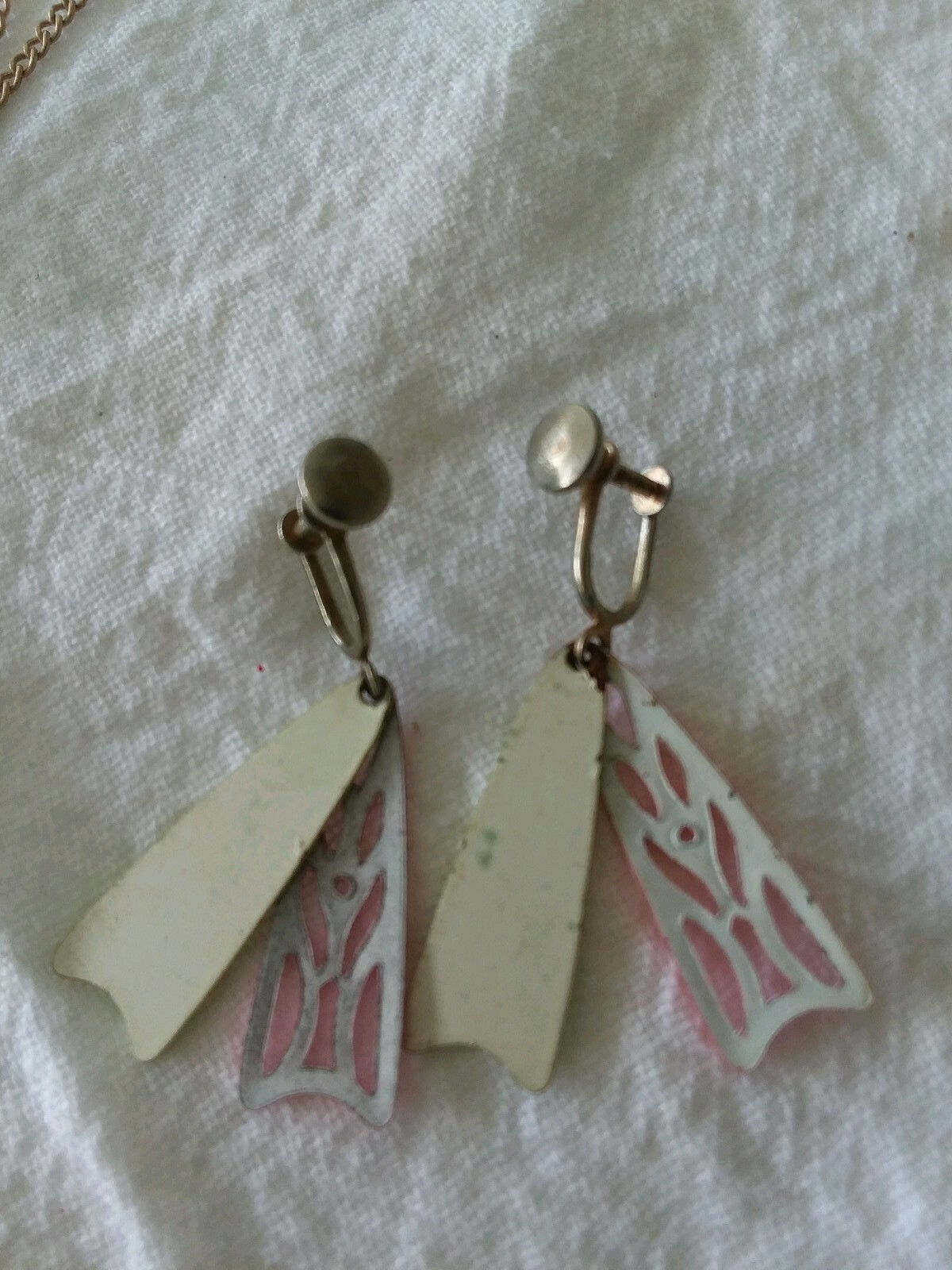 Vintage 60s-80s Earrings florescent pink&yellow/spiders/J/bird/heart bracelet