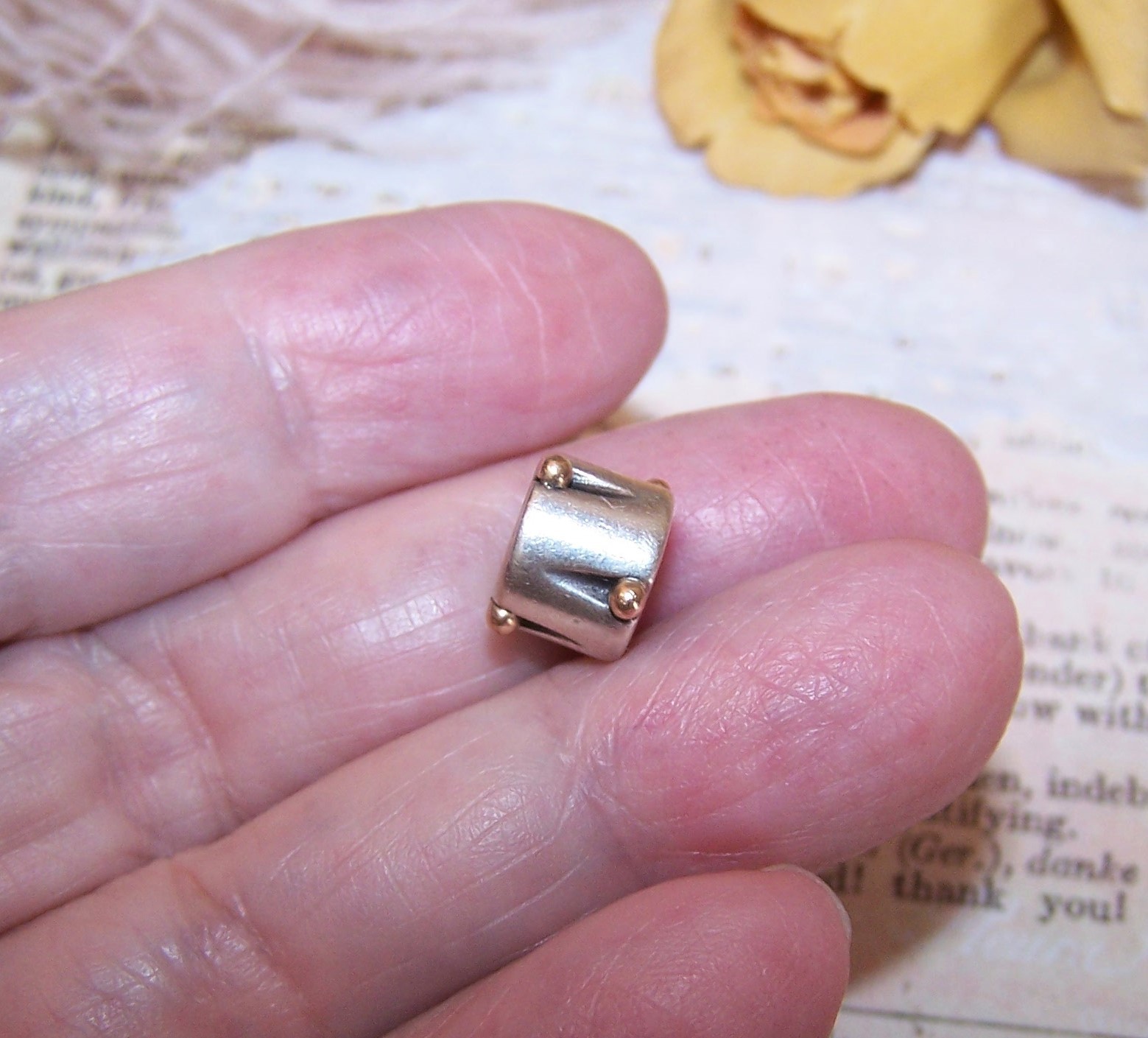 PANDORA Sterling Silver Yellow Gold Drum Charm #790229 – Retired