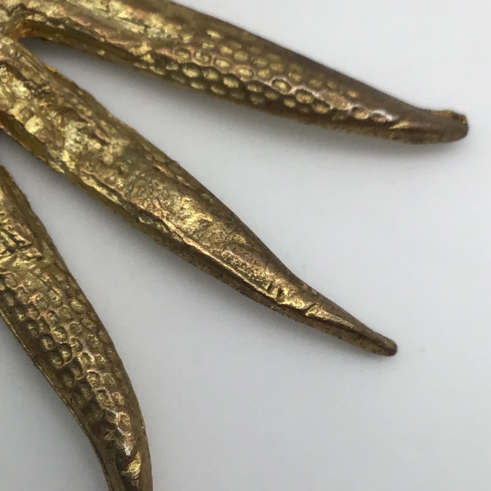 Boucher 1950’s Flower/Star Brooch #7441 Brushed Gold Tone Metal 2 3/8 inches