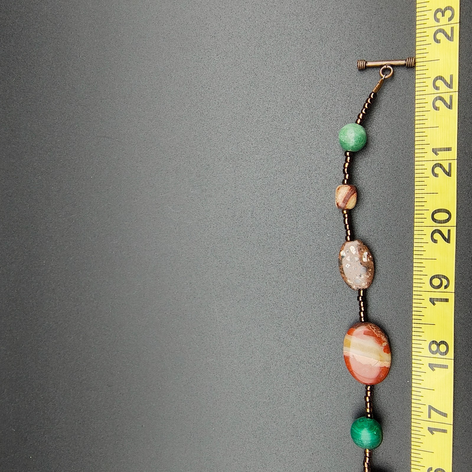 Vintage Southwestern Style Beaded Necklace Stone Bear Fetish Earthy Boho