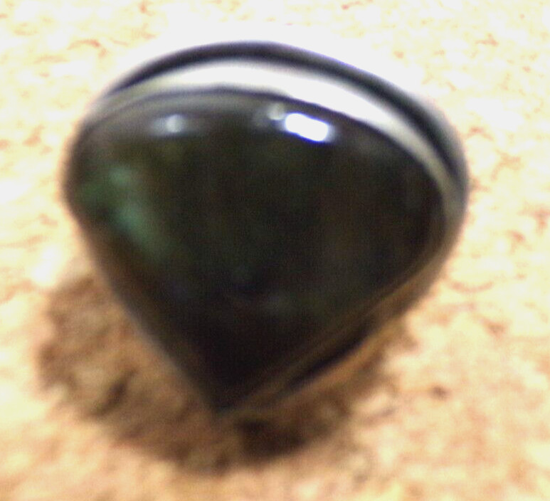 LABRADORITE TRIANGLE SILVER RING SIZE 6 J88CR CL88CR JZ92
