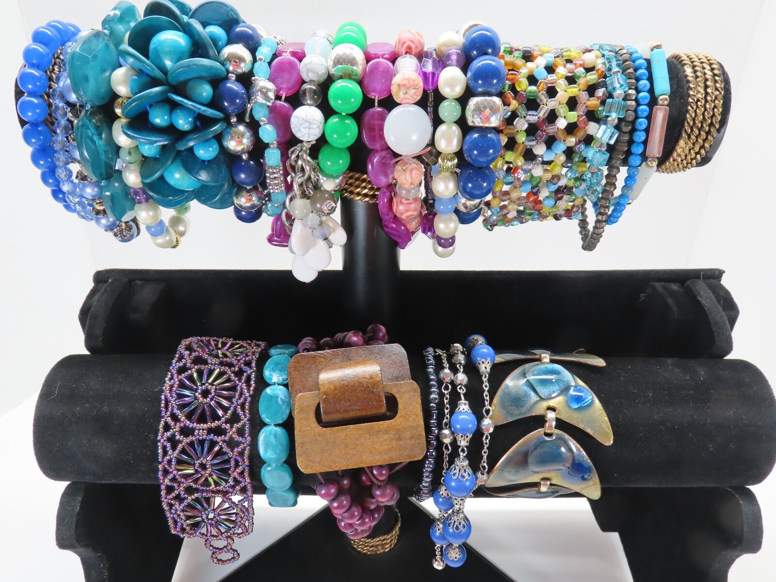 Vintage Stretch Beaded Bracelet Lot Bracelets Jewelry Awesome Seed Beads + D2526