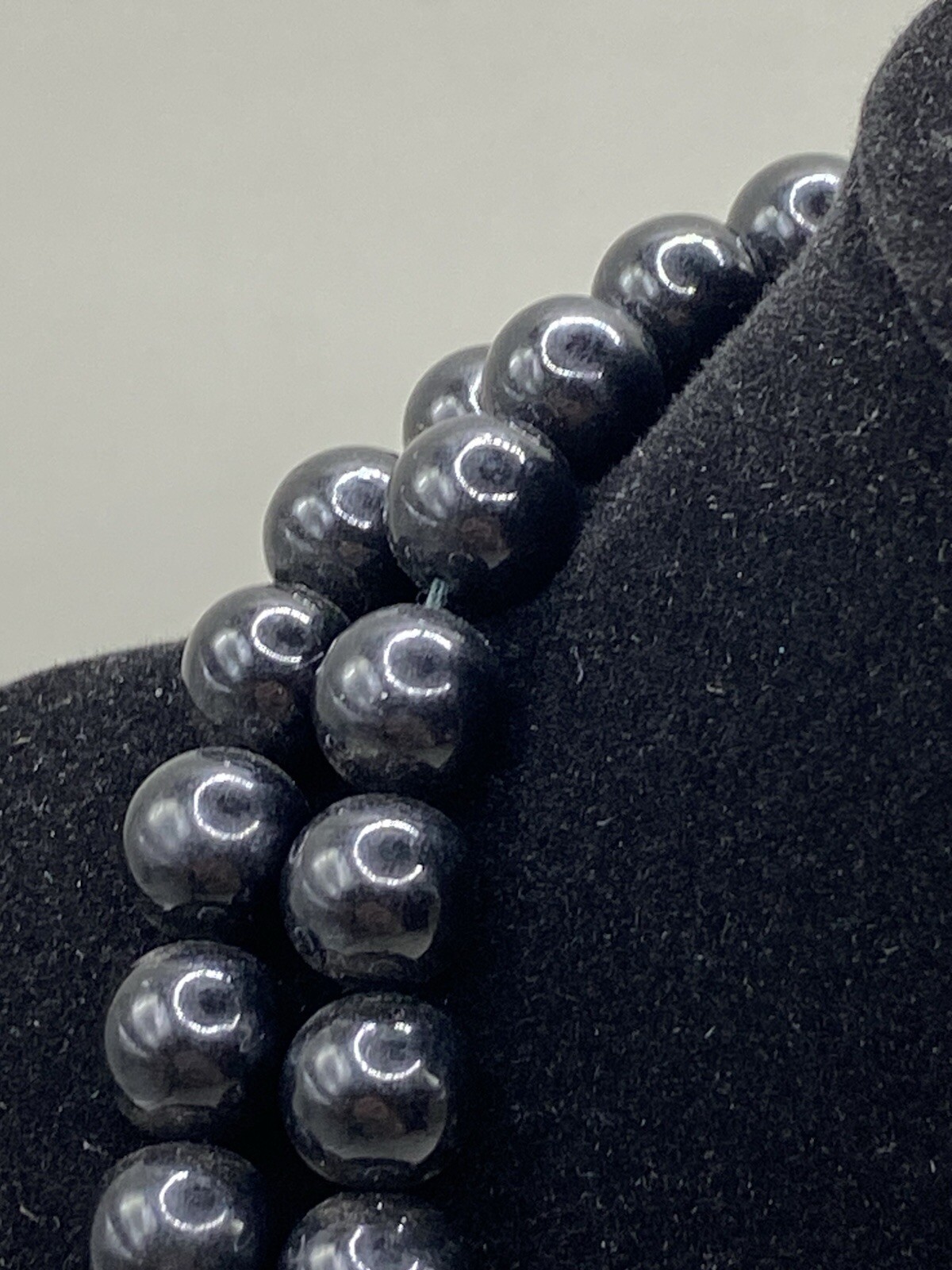 Vintage Classic Crystal Glass Faceted Bead 50/60s Necklace Black Japan