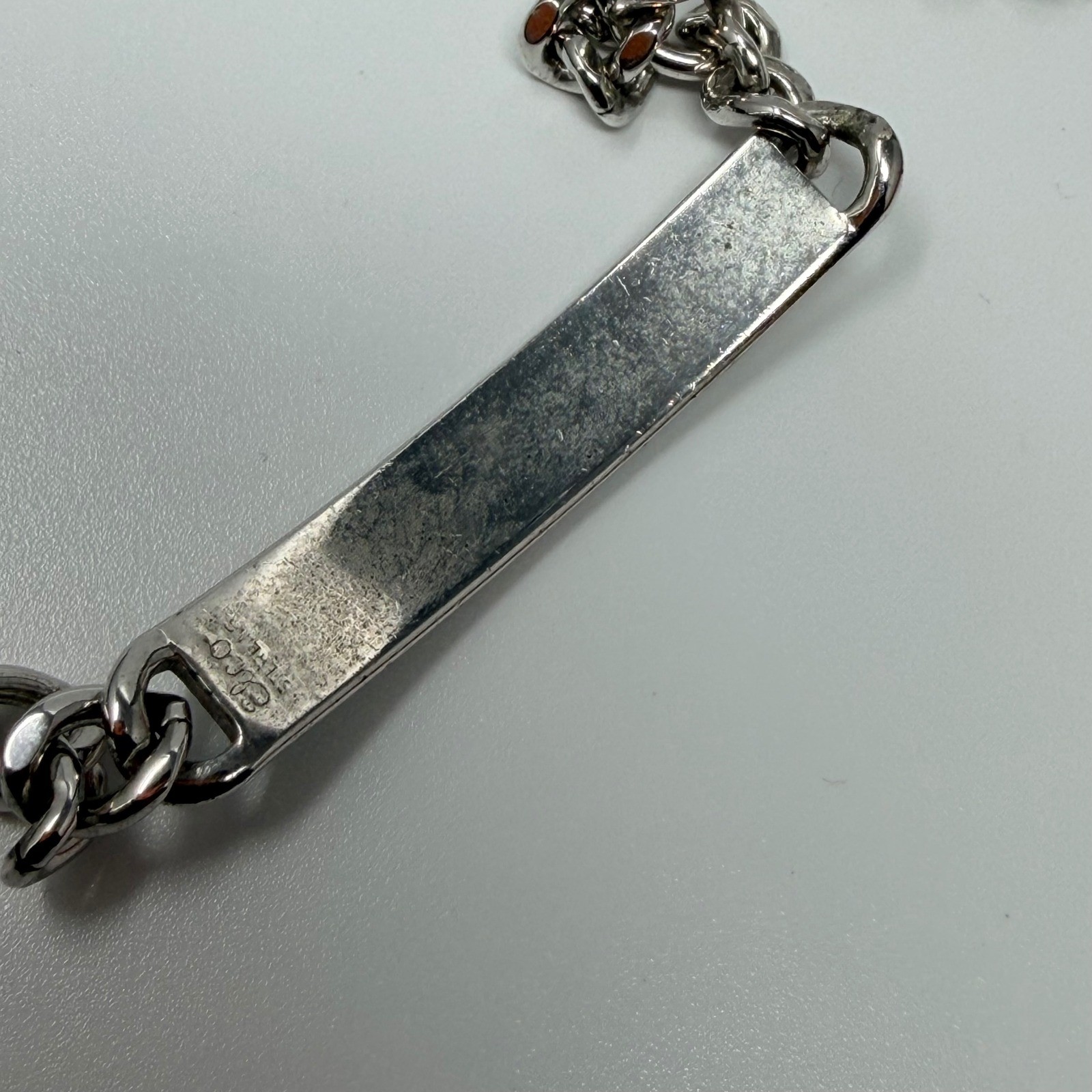 Elco Sterling Silver ID Bracelet Betsy Engraved Curb Chain Heart Clasp 7.25in