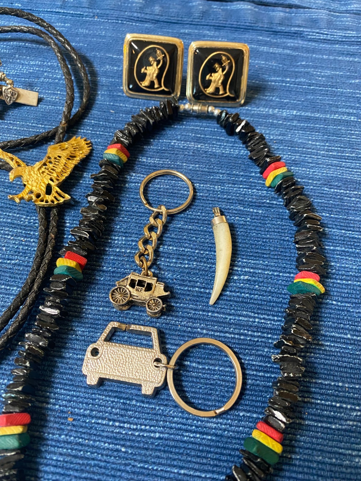 Vintage Mixed Jewelry Man Lot Gift Eagle Coca Cola Western Car Horse 6B