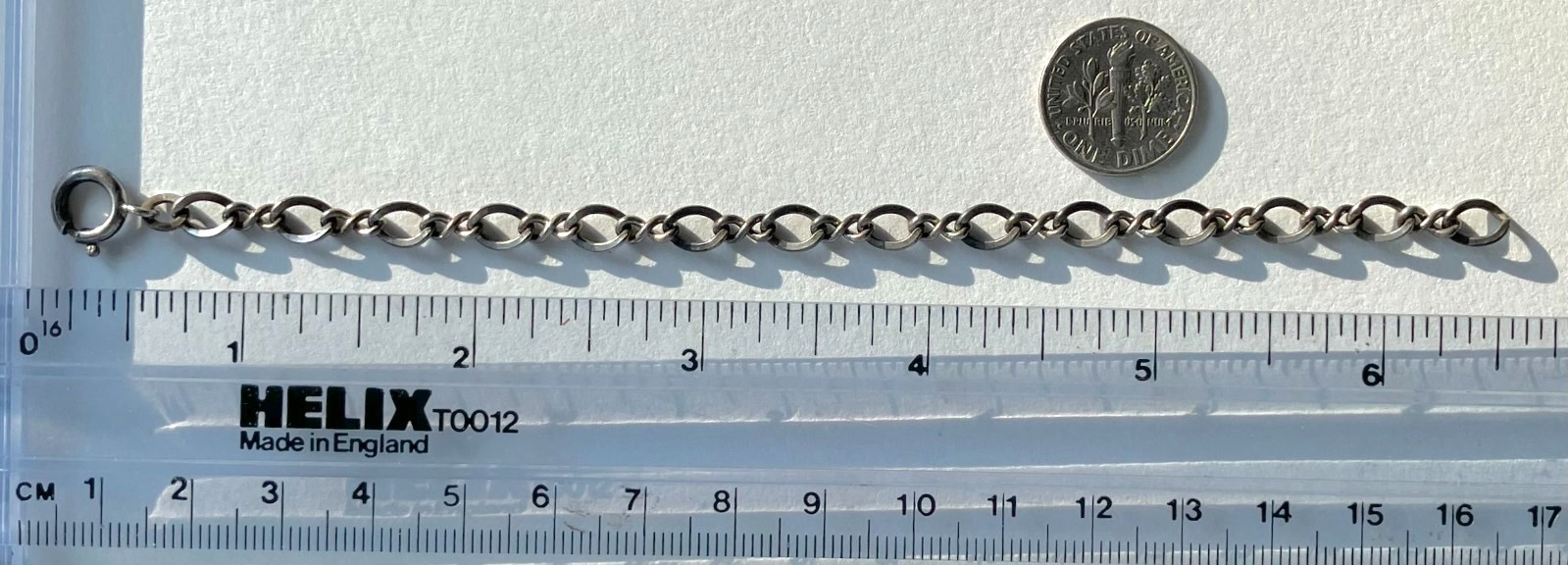 Sterling silver starter charm bracelet 6″ long