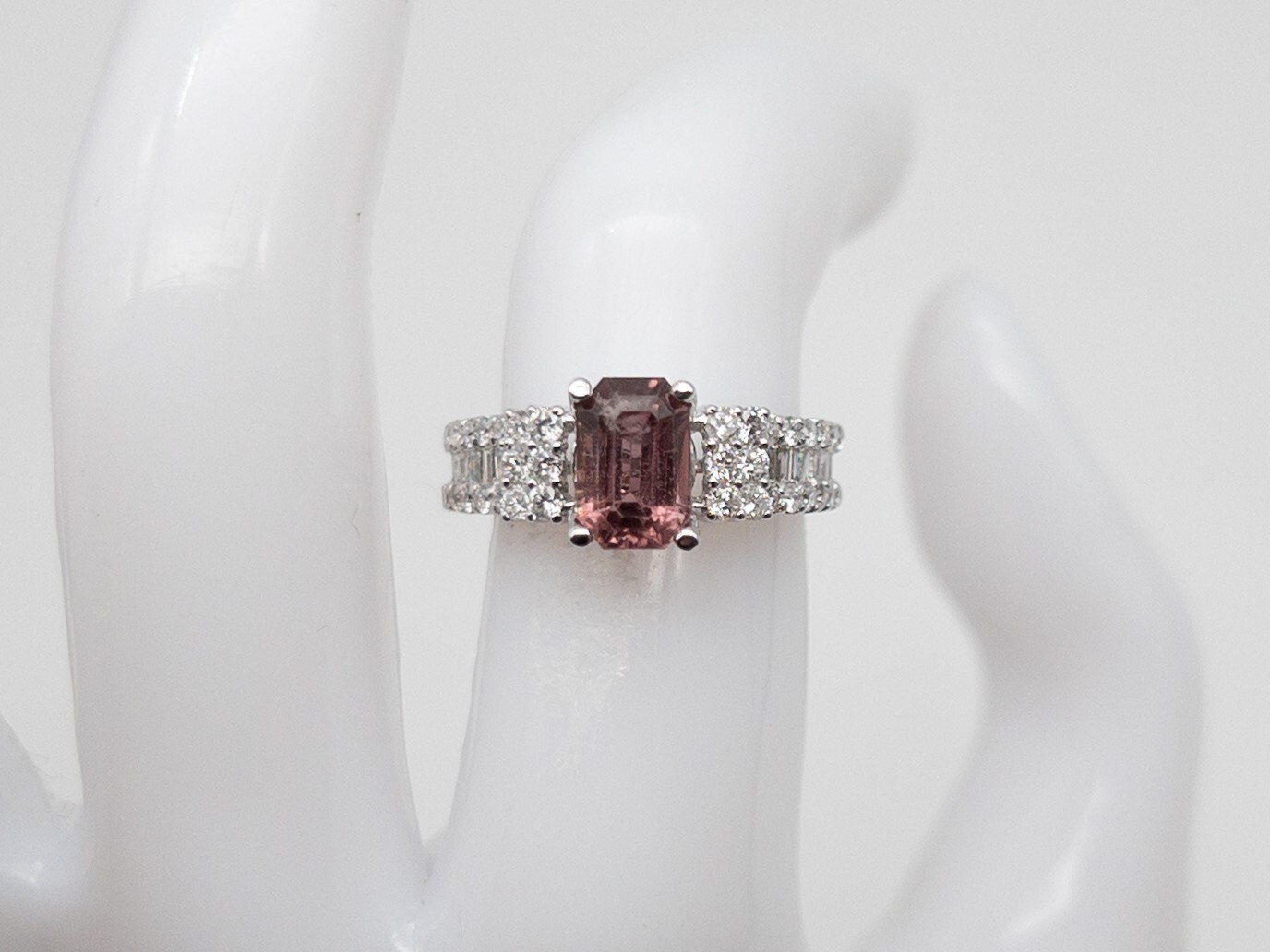 $7K 3ct NO HEAT Certified Purple Pink Sapphire Diamond 18k White Gold Ring