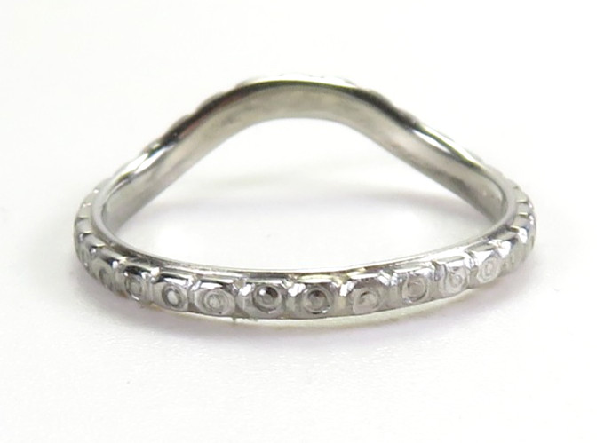 Antique Art Deco Wedding Band 18KW Ring Size 6 UK-L1/2 2.03MM Wide dtd 11/18/95