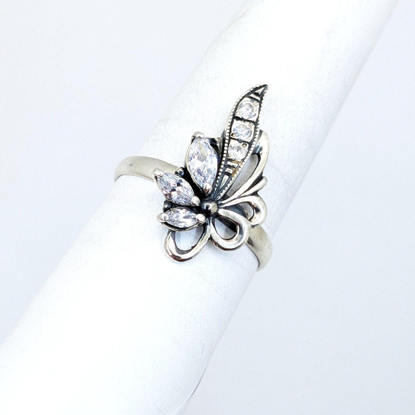 Vintage Luxury RING Silver 925 with Bright Stones-size: 9.5US(19.5mm) Ukraine#79