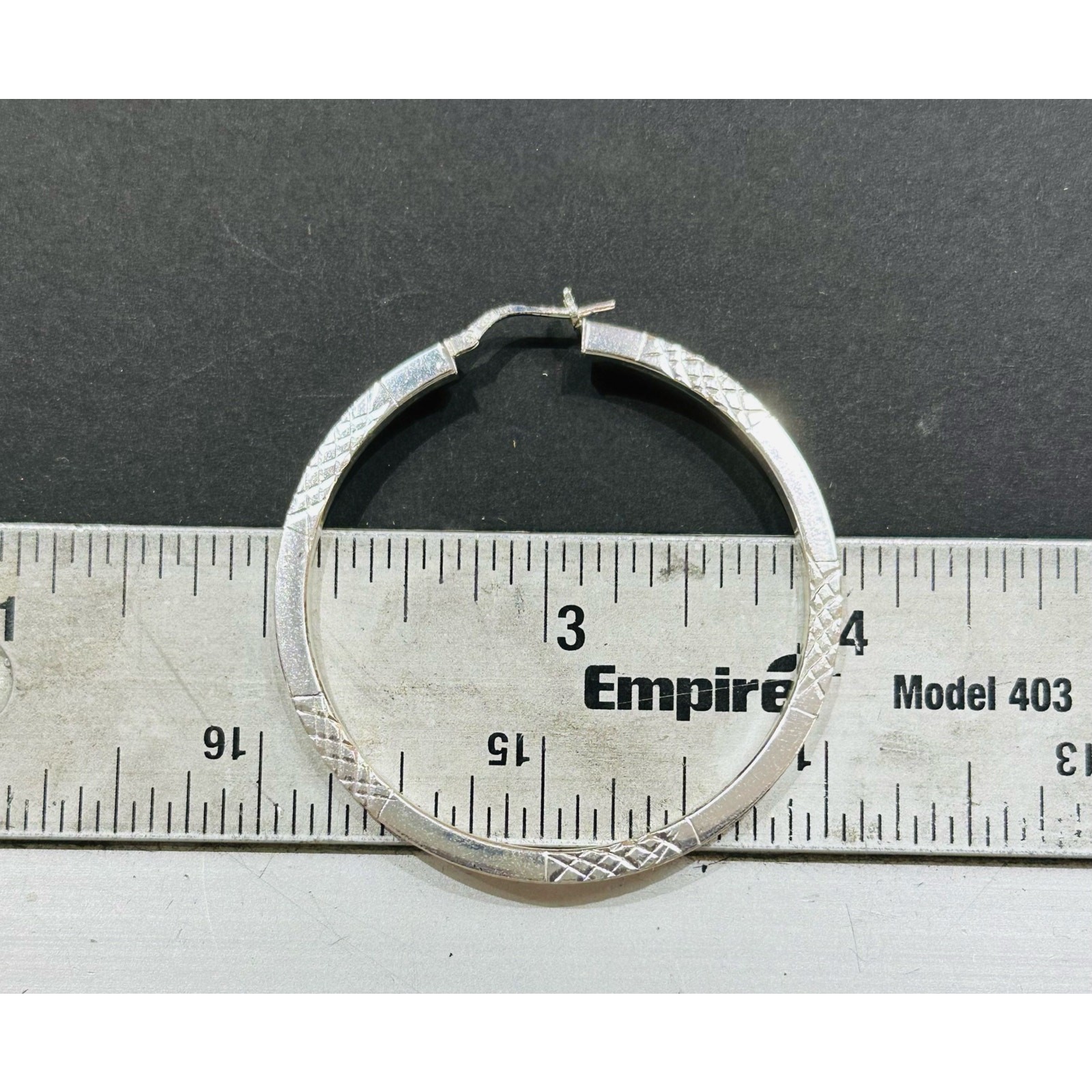 Vintage 925 Sterling Silver Hoop Earrings (Approximately 2 inches)