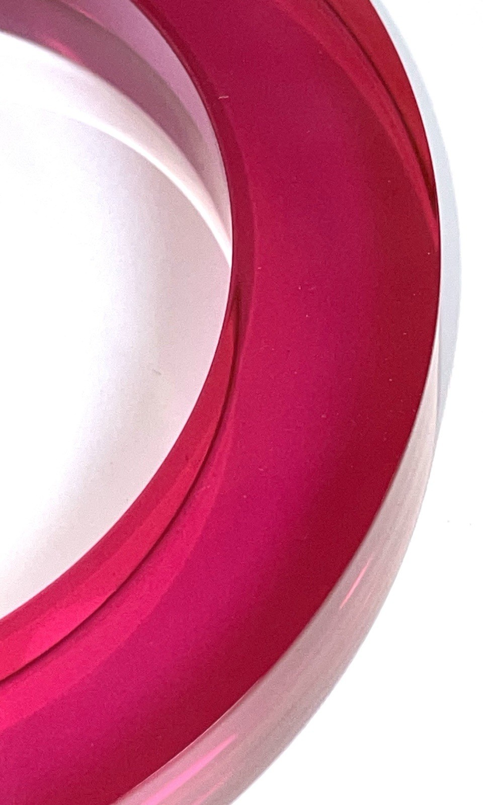 Lucite Bangle Bracelet Acrylic Hot Pink Chunky Round Fuchsia Estee Lauder Vtg 8”