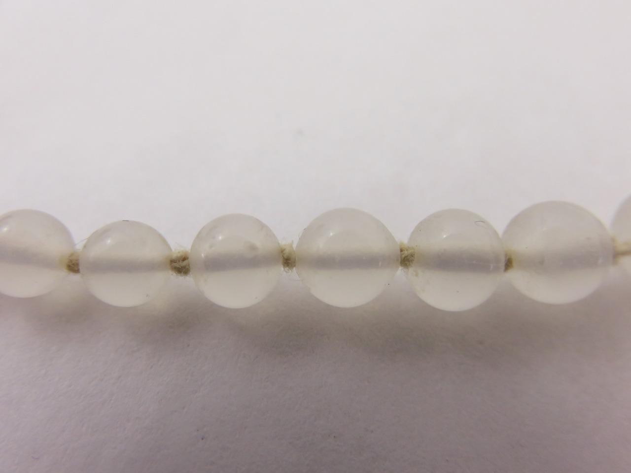 Rose Quartz Necklace Pale Pink Graduated Beads Hand Knot Sterling Silver Clasp