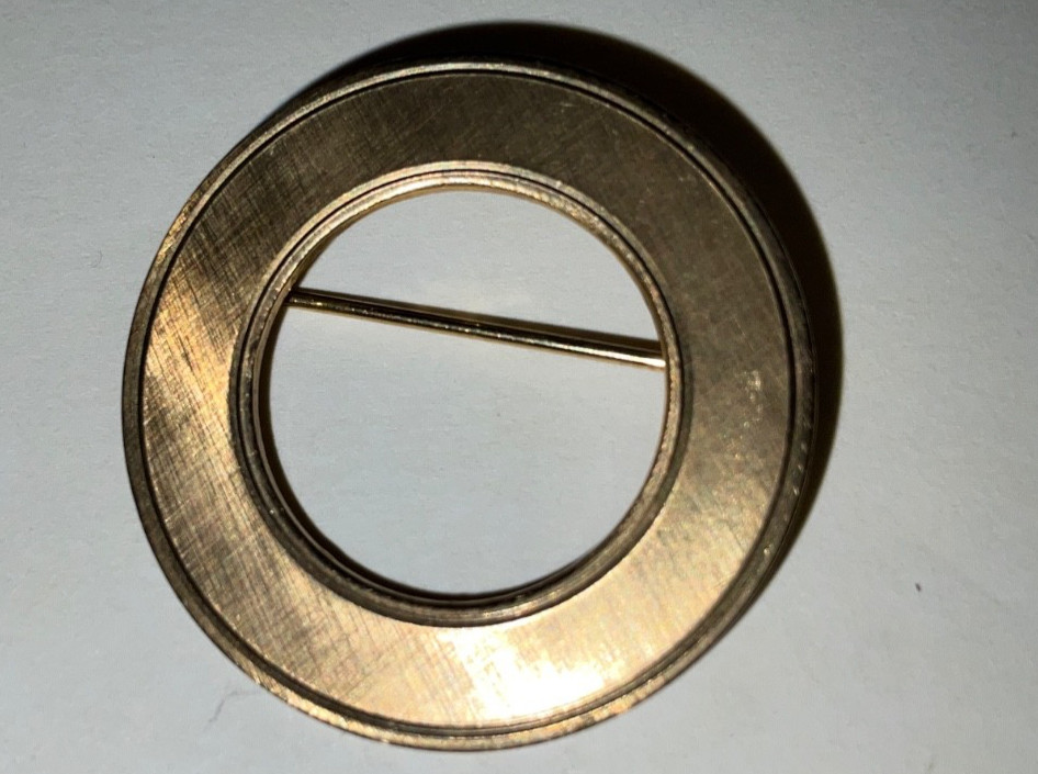 Vintage HG Henry Griffith 12K Gold Filled Minimalist Circle Brooch Pin MCM 1/20