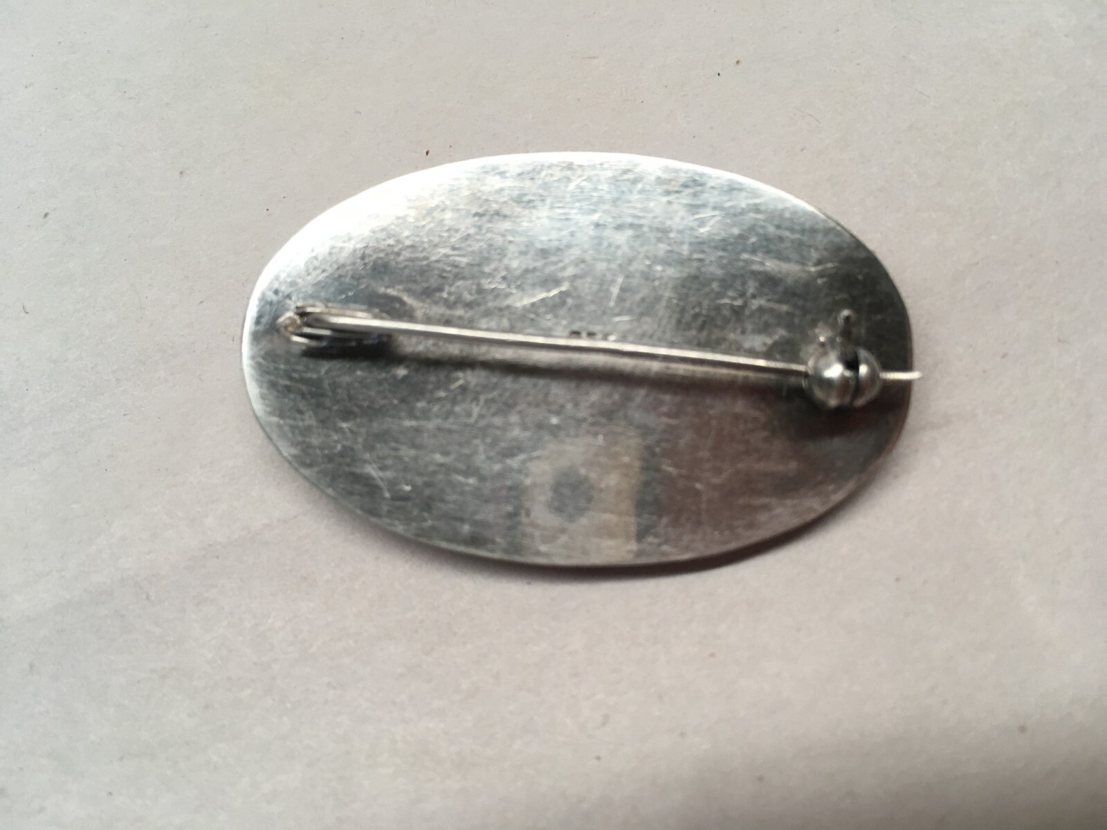 925 Sterling Silver Gold Wash 2 Tone Moonstone Brooch 1-5/8”