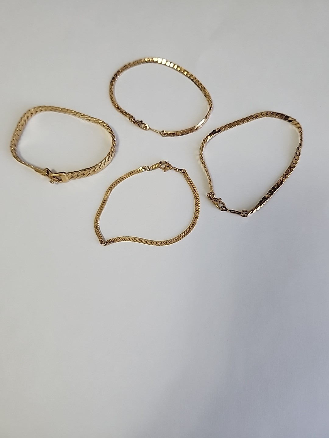 Vintage 1937s 1950s Four Monet Bracelets all 7″ Curb Chain