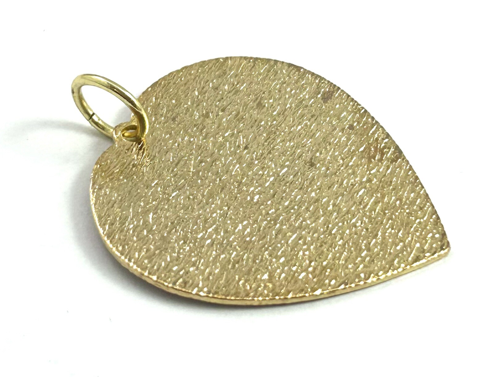 Vintage Heart Necklace Pendant Brushed Gold Tone Metal Love Gift Vintage Jewelry