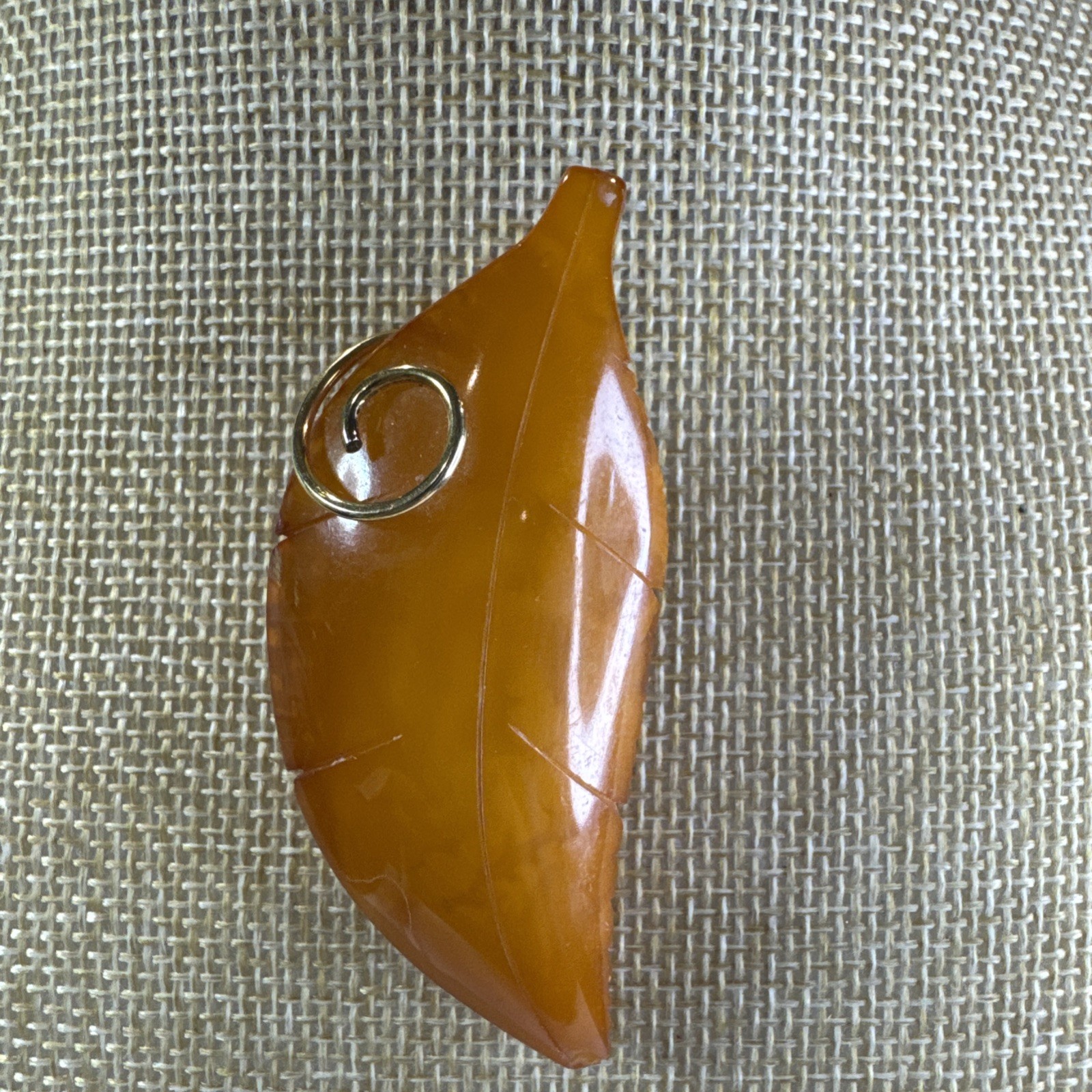 Rare Lovely Vintage Natural Amber Twig Leaf Brooch Pin