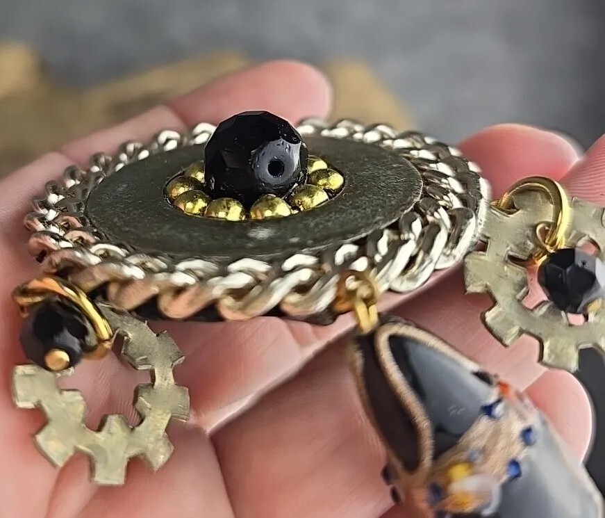 Heavy Metal Steam Punk Broach Artist Signed