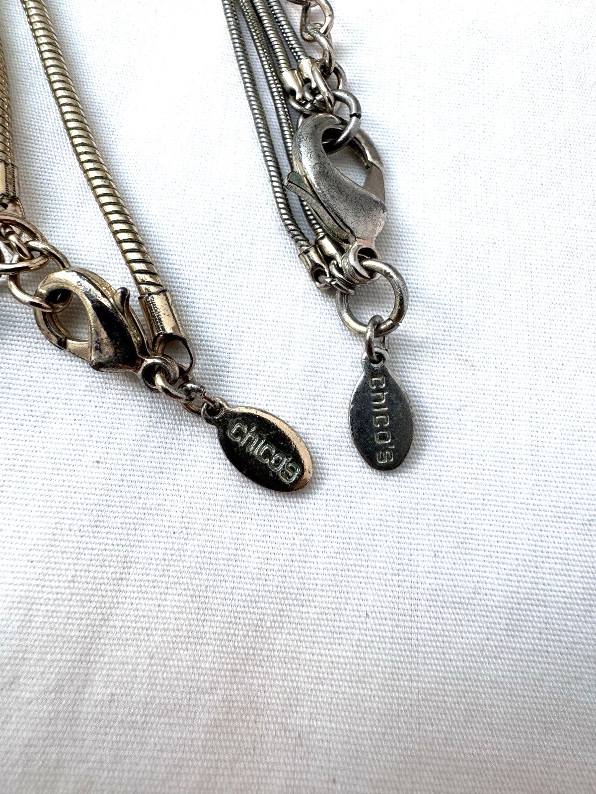 Vintage Designer 1990s 2000s y2k Bling Modernist *2 Necklaces STACK* Lot Unique