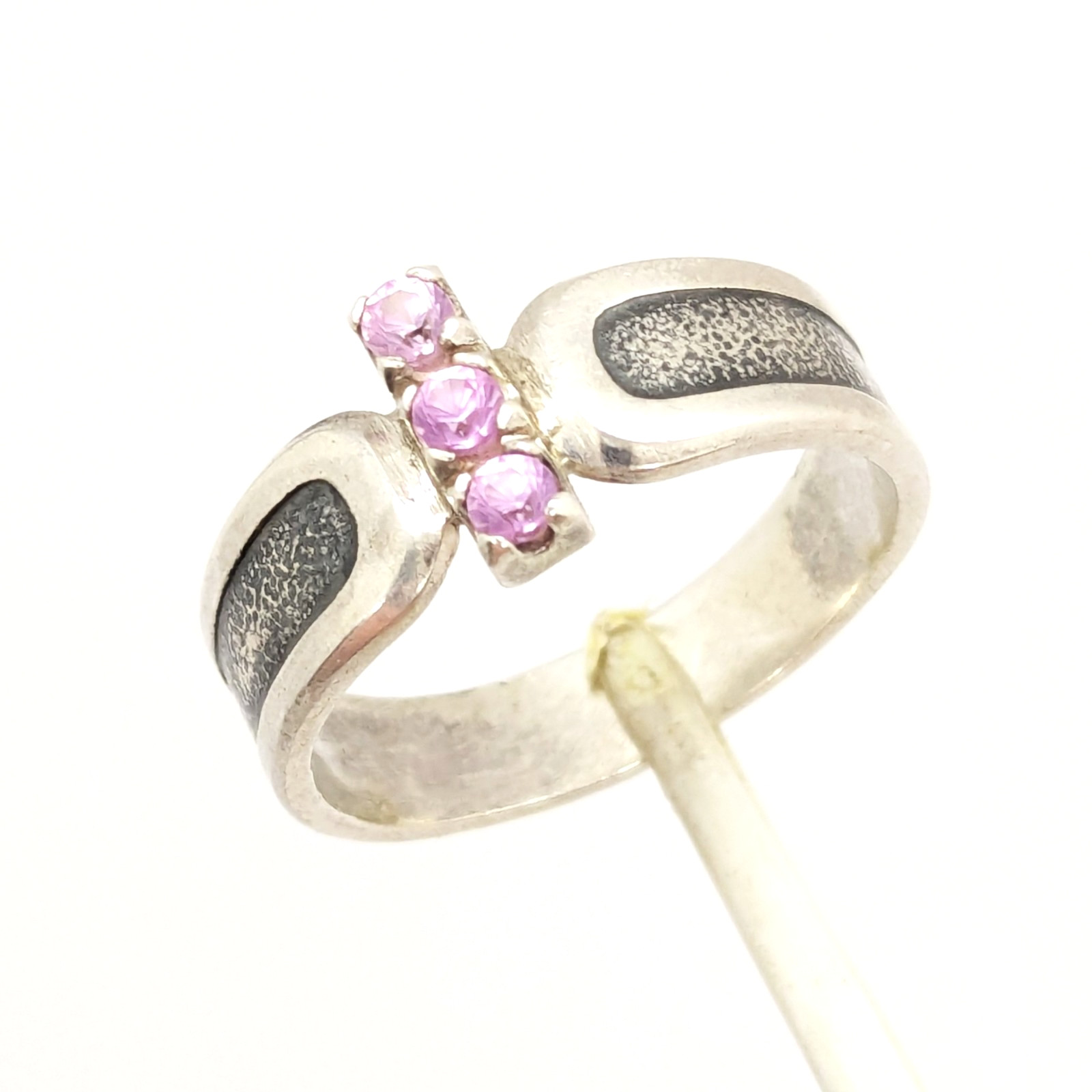 Vintage Elegant RING Silver 925 with Chic Bright Stones -size: 8US (18.5mm)| #46