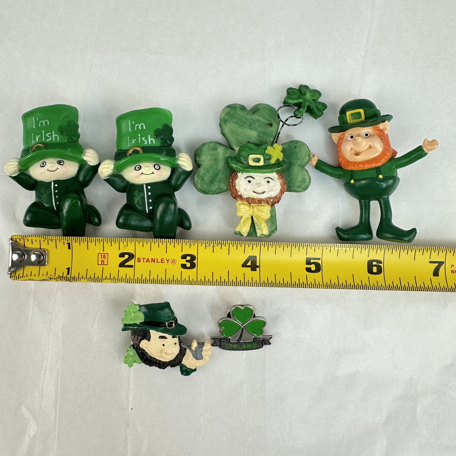 Vtg Lot 6 St Patrick Day Lapel Pins Brooch Jewelry Leprechaun Irish Shamrock