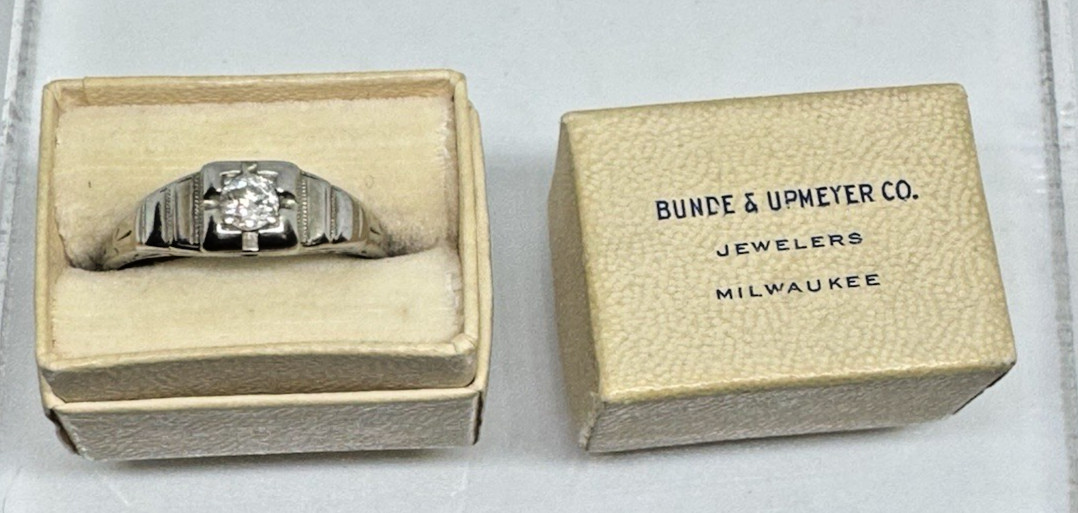 Antique Engagement Wedding Dazzling Diamond Ring 18k Sz7.75 Bunde & Upmeyer M&F