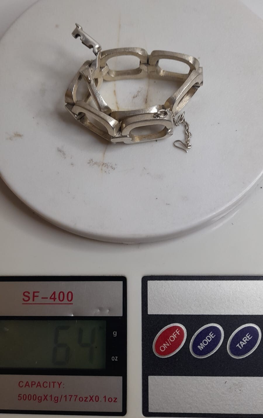 Beautiful vintage stamped silver 925 bracelet, solid last 64 grams square links