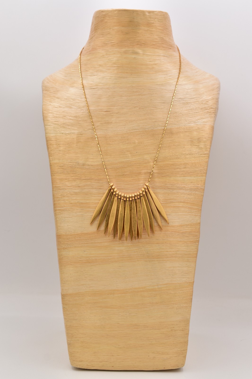 Madewell Gold Spike Statement Necklace Minimalist Fringe Bib Collar Modern BinK