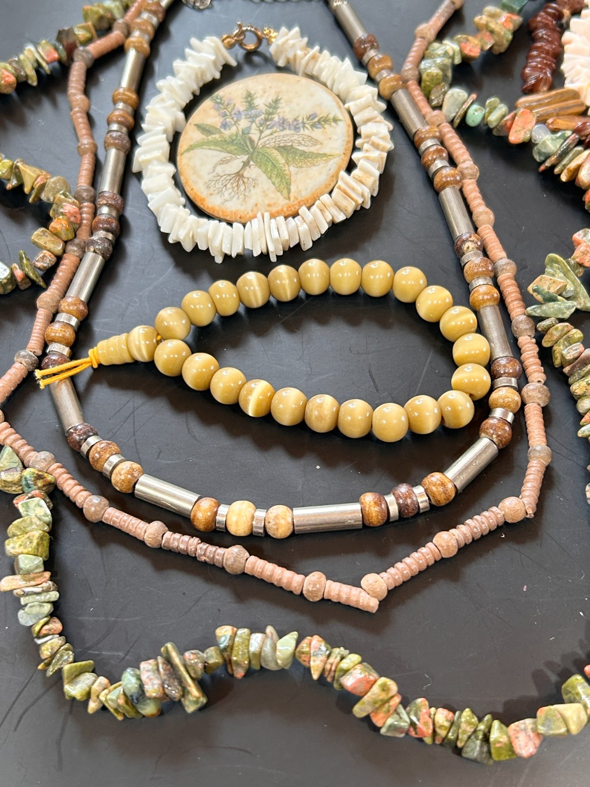 VTG Cottagecore 12 pc Jewelry Mix Nature Boho Necklaces Bracelets Ring Pendant