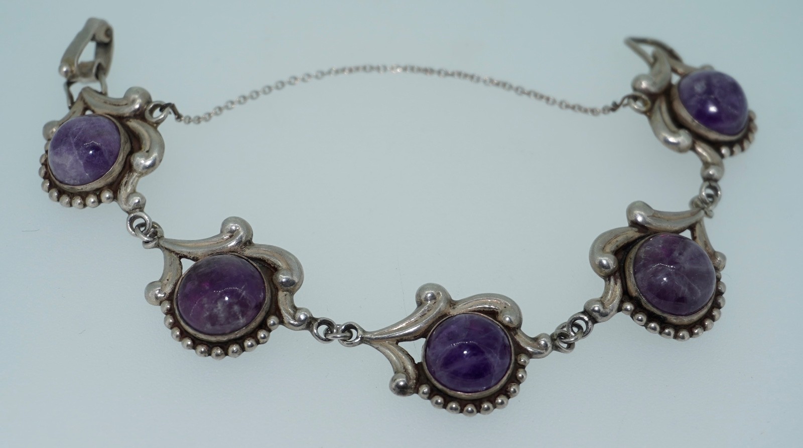 Los Castillo Sterling Silver & Amethyst Bracelet #695