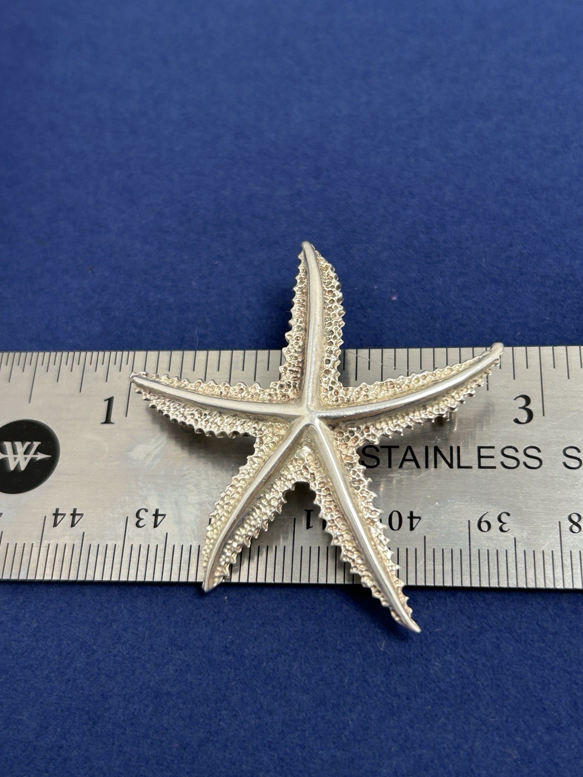 Vintage MEX 925 Sterling Silver Starfish Brooch Pin Coastal Vibes