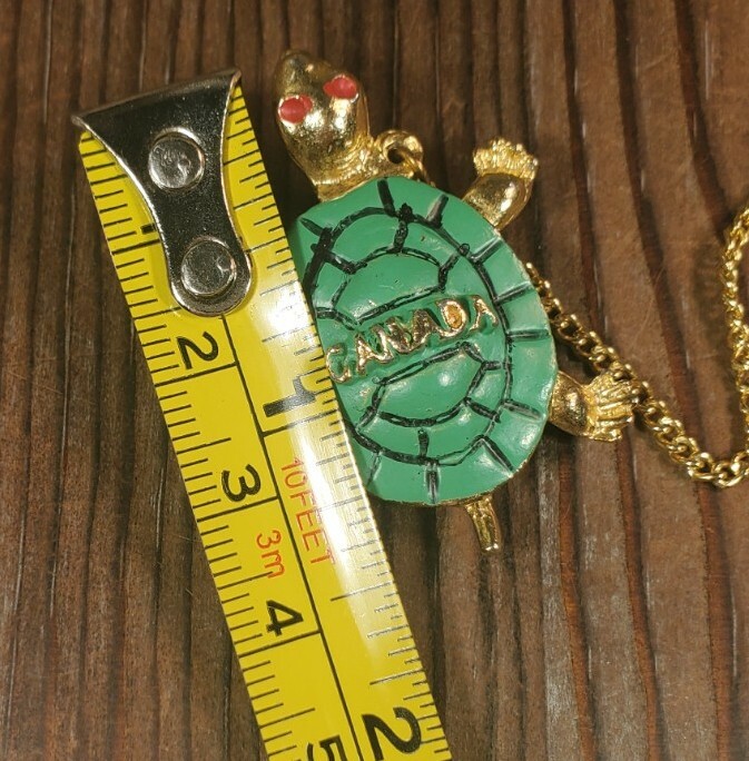 Vintage 1960’s Turtle Brooch Pin Niagra Falls Canada Souvenir Collectible Enamel
