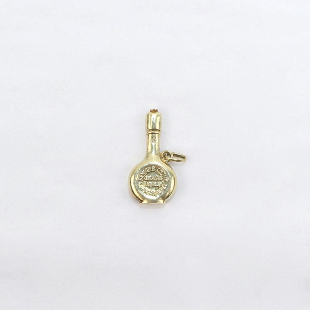 Vintage Enameled 18K Gold Charm of Curaçao Liqueur Bottle for a Bracelet – VR