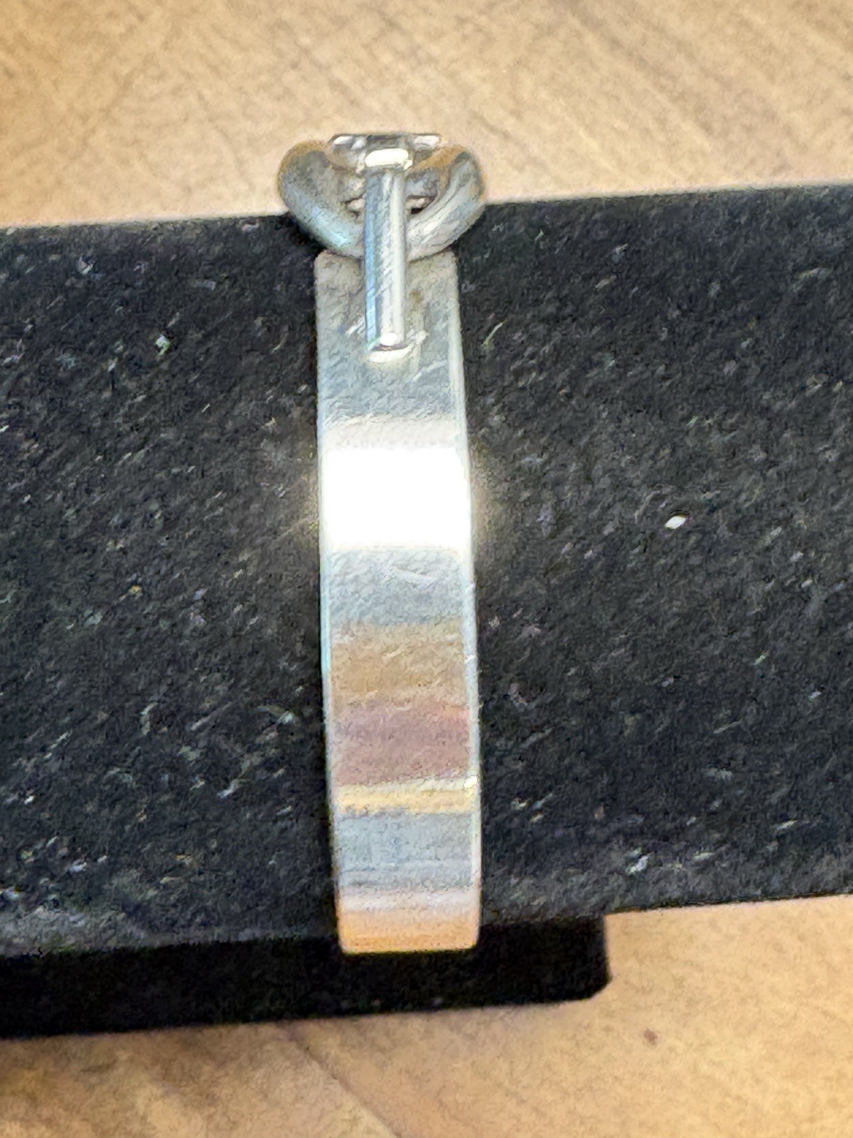 Vintage Sterling Silver and Lapis Inlay Bangle Bracelet 6 1/4 in 16 cm diameter