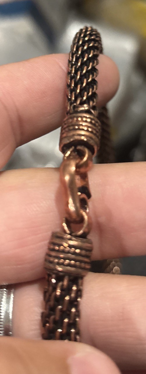 Vintage Copper Tone Mesh Necklace ( Not Copper) 16” Thick