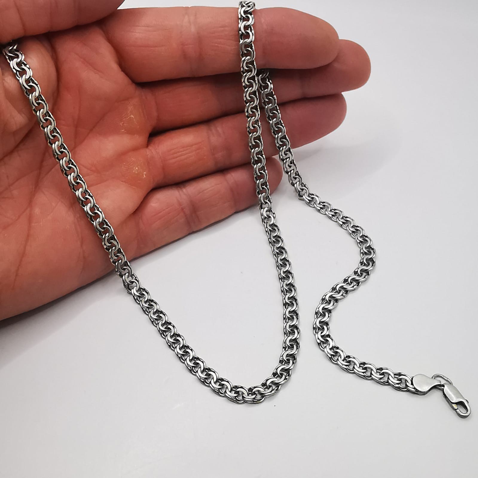 Vintage Beautiful Signed 925 Sterling Silver Jewelry Chain 22.05in 0.78oz