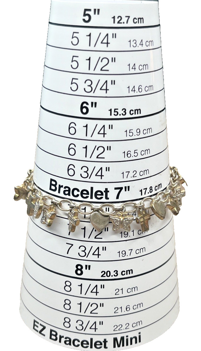 Sterling 925 Gold Wash Delicate Charm Bracelet Cross Heart Butterfly Ross Simons