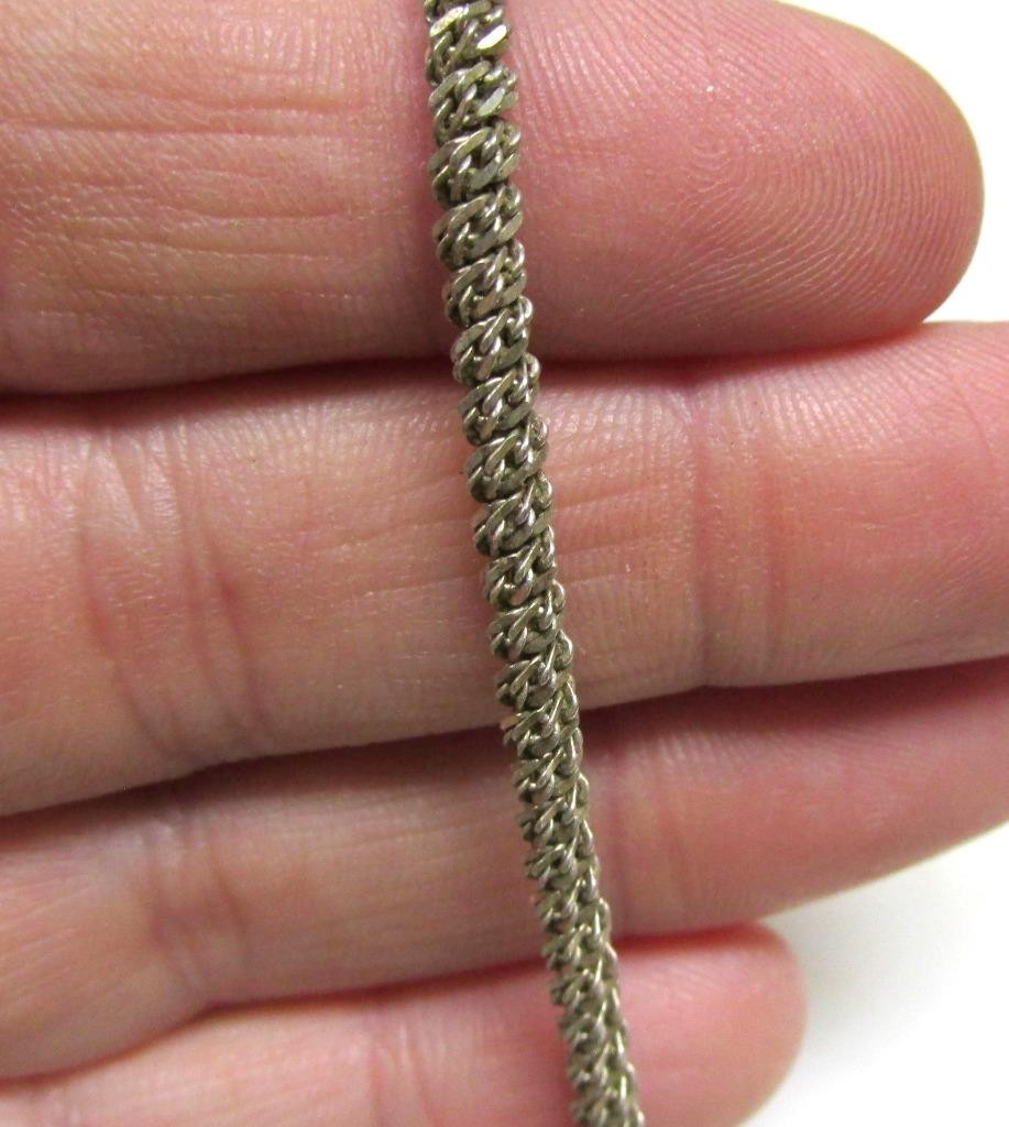 Vintage Sterling Silver Popcorn Chain Necklace ~ 18″ ~ 14grams ~ 11-A594