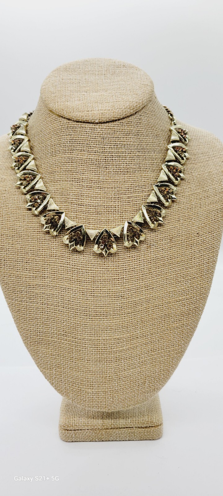 Vintage Necklace Star Aurora Borealis Crystal Runway Signed Statement 17.5 in