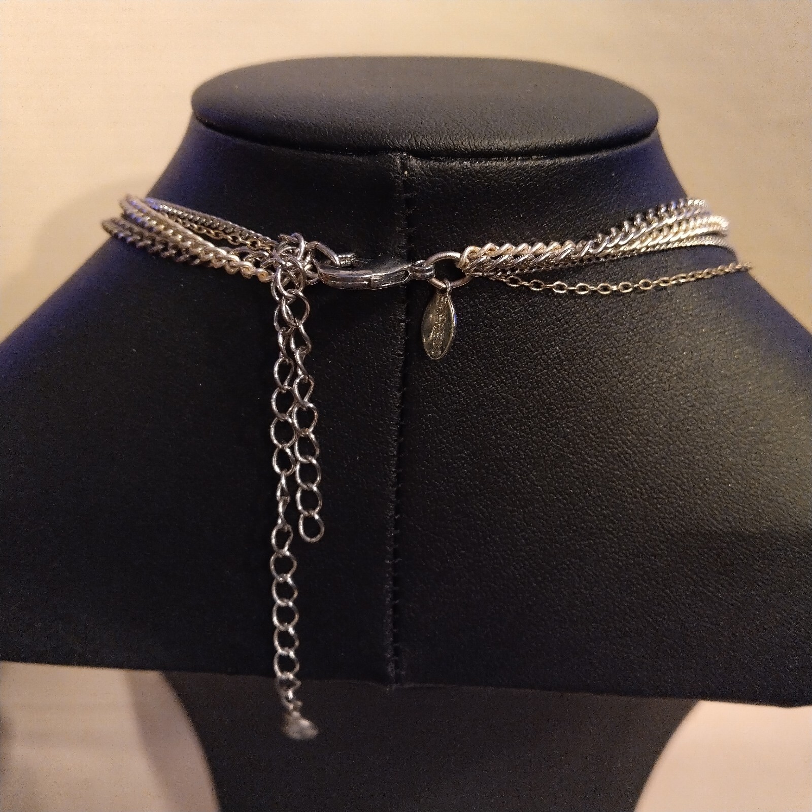 Express Multi Layer Knotted Chain Crystal Fringe Statement Necklace 14″ E001