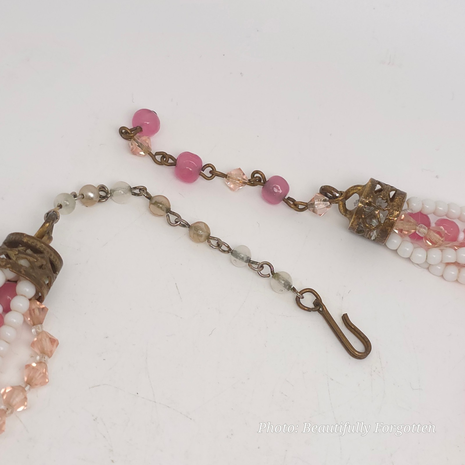 Signed ROBERT 1950s Parure Pink, Purple, White Necklace, Bracelet & Earrings Se