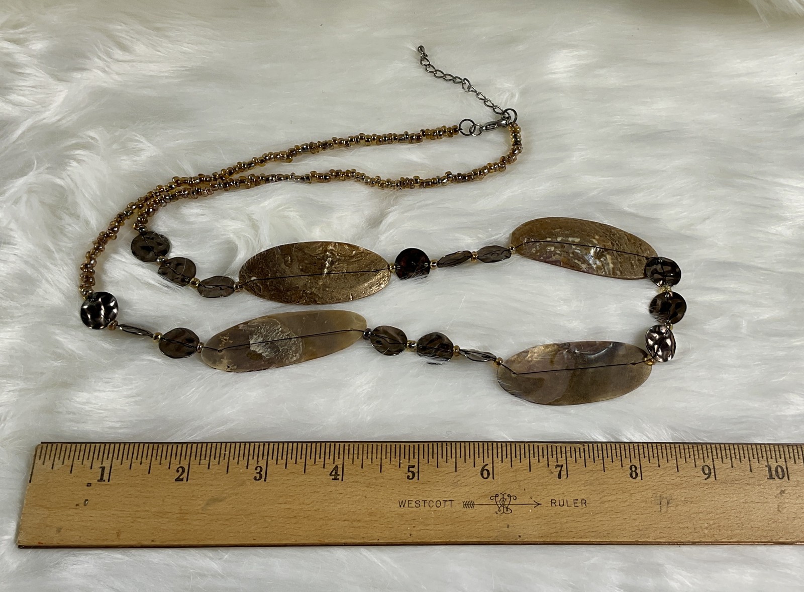 Vintage Jewelry Lot 4 Pieces Amber Brown Earth Tones Necklace Earrings