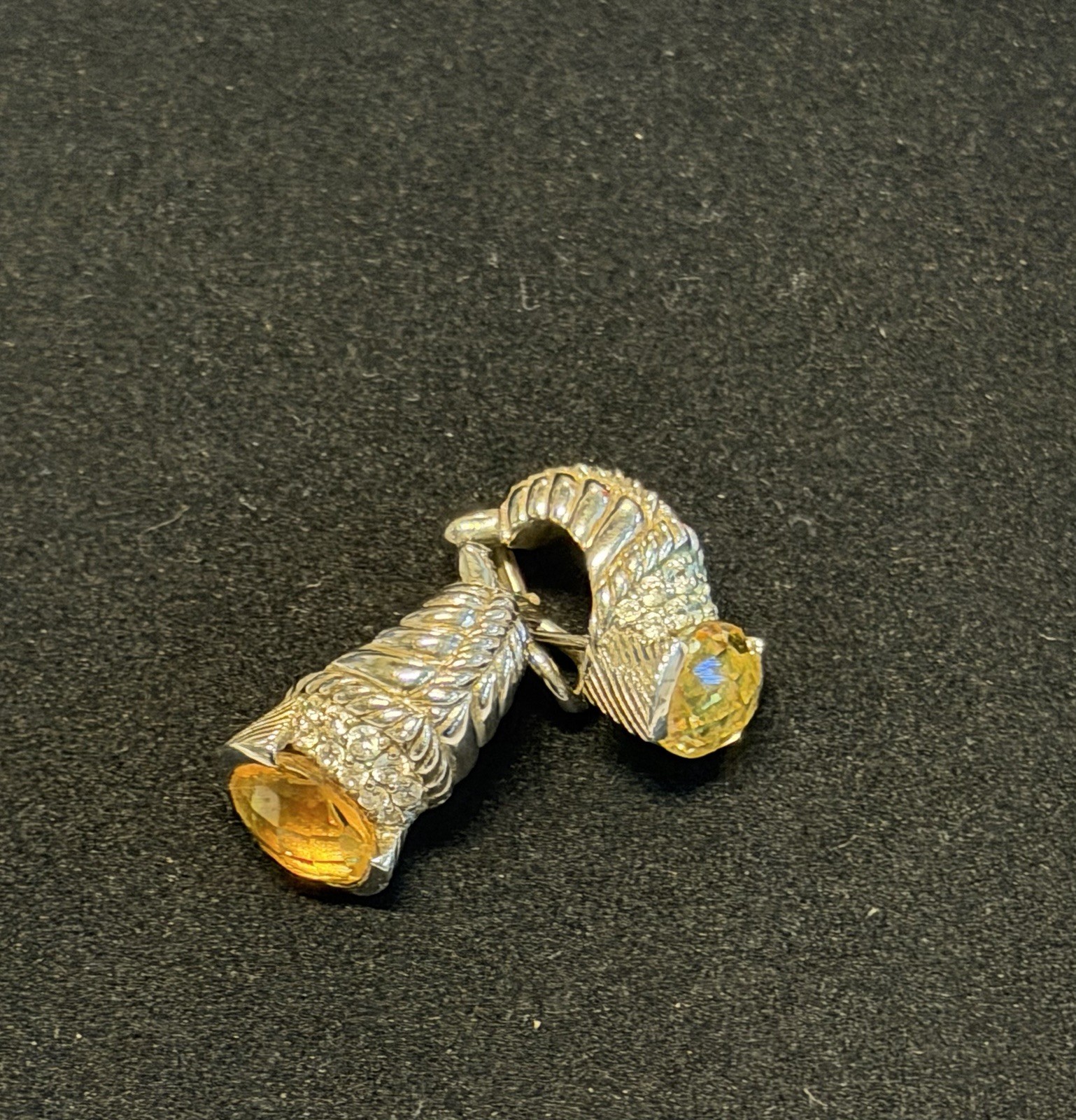 Judith Ripka Sterling Silver Earrings for Pierced Ears w/ Citrine & CZ Stone