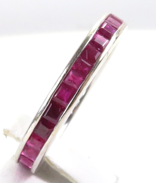 Antique Art Deco 1920’s Ruby Eternity Wedding Band Size 6.25 UK-M EGL USA 2.08CT