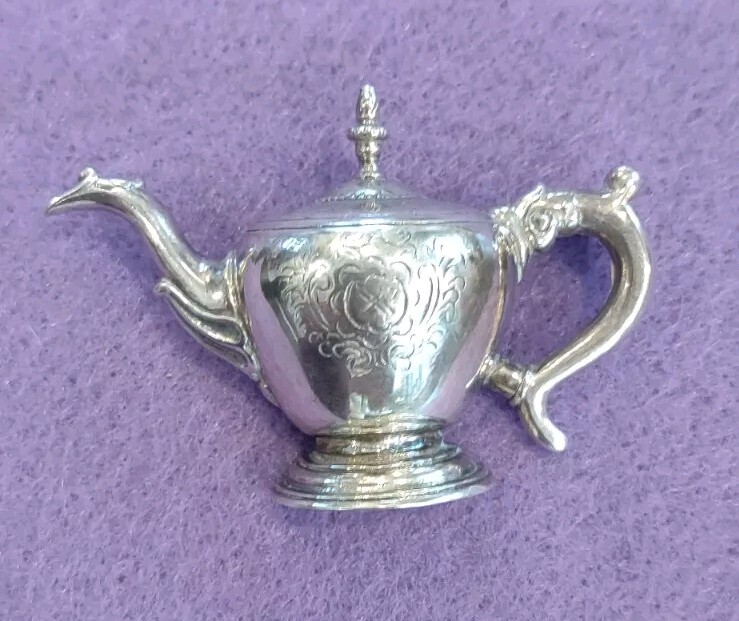 Vintage Sterling Silver Revere Teapot Pin Boston Museum Of Fine Arts