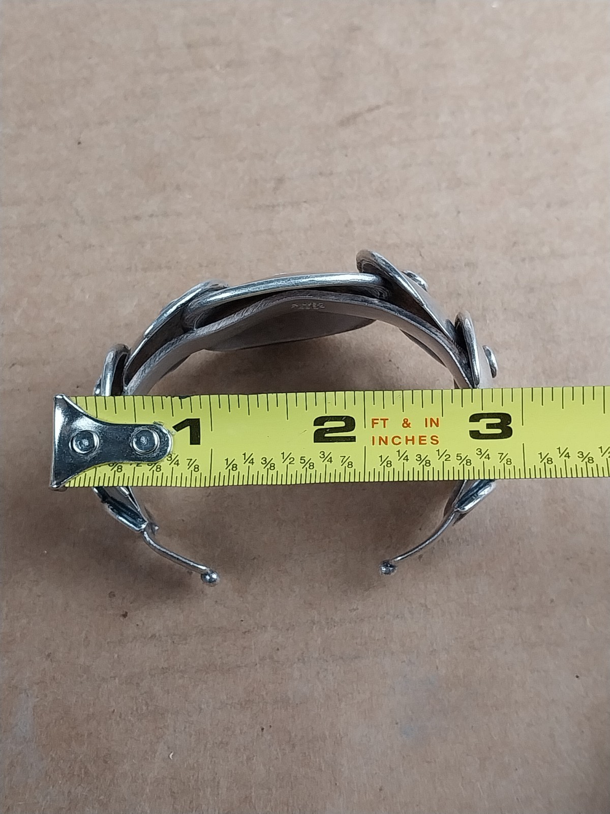 Vintage 1940s Taxco 980 Silver Modernist Mexican Silver Armadillo Cuff Bracelet