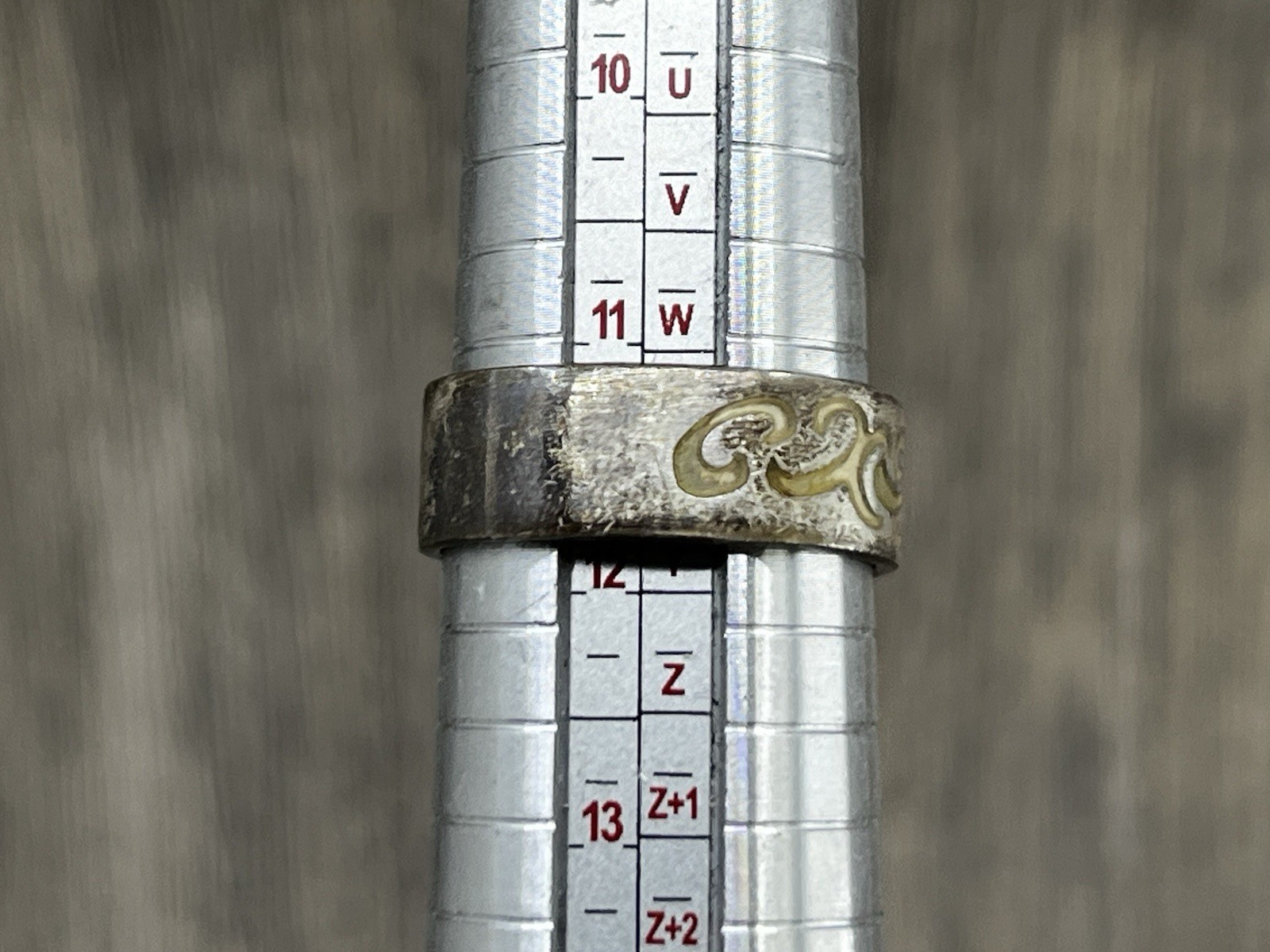 Sterling Silver Scroll Ring Band Mexico 925 Inlay Pattern Size 11.5 Swirl Wave