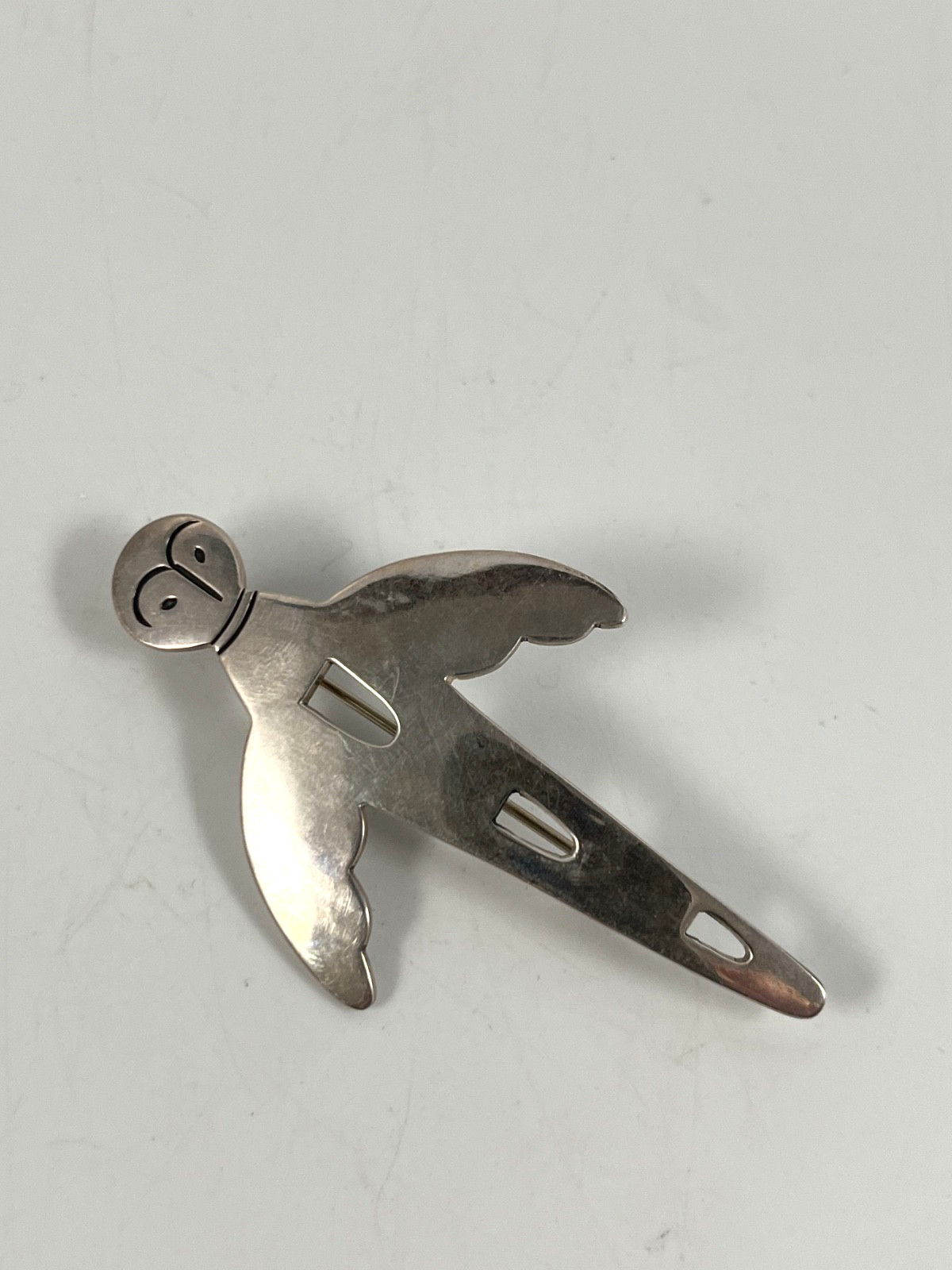 VINTAGE FORBES STERLING SILVER MODERNIST TUNDERBIRD PENDANT PIN BROOCH