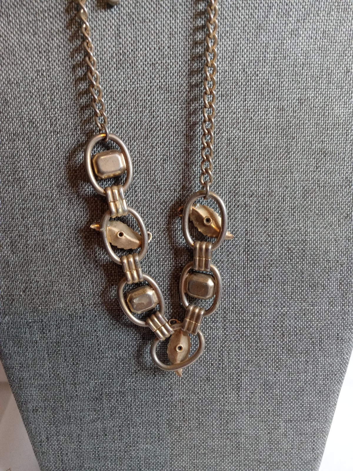 Vintage Mid Century Gold Tone Black Lucite Bead Necklace Classic Statement Wear