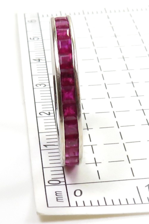 Antique Art Deco 1920’s Ruby Eternity Wedding Band Size 6.25 UK-M EGL USA 2.08CT